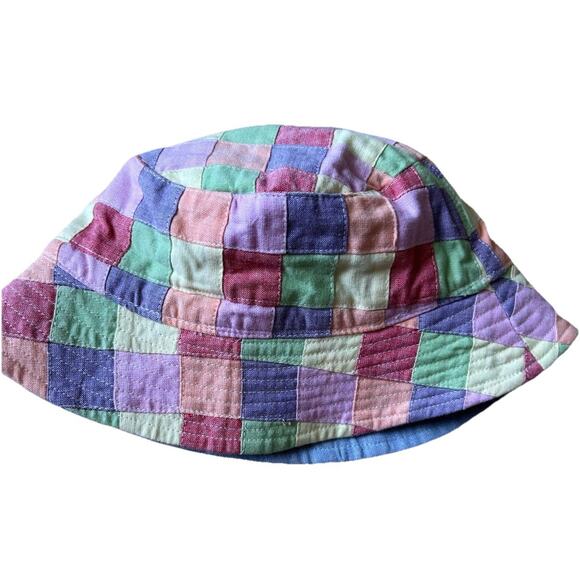 Patchwork Hat Hippie Boho Pastel Sun Beach Retro Bucket Cap Cotton Reversible - Picture 7 of 10